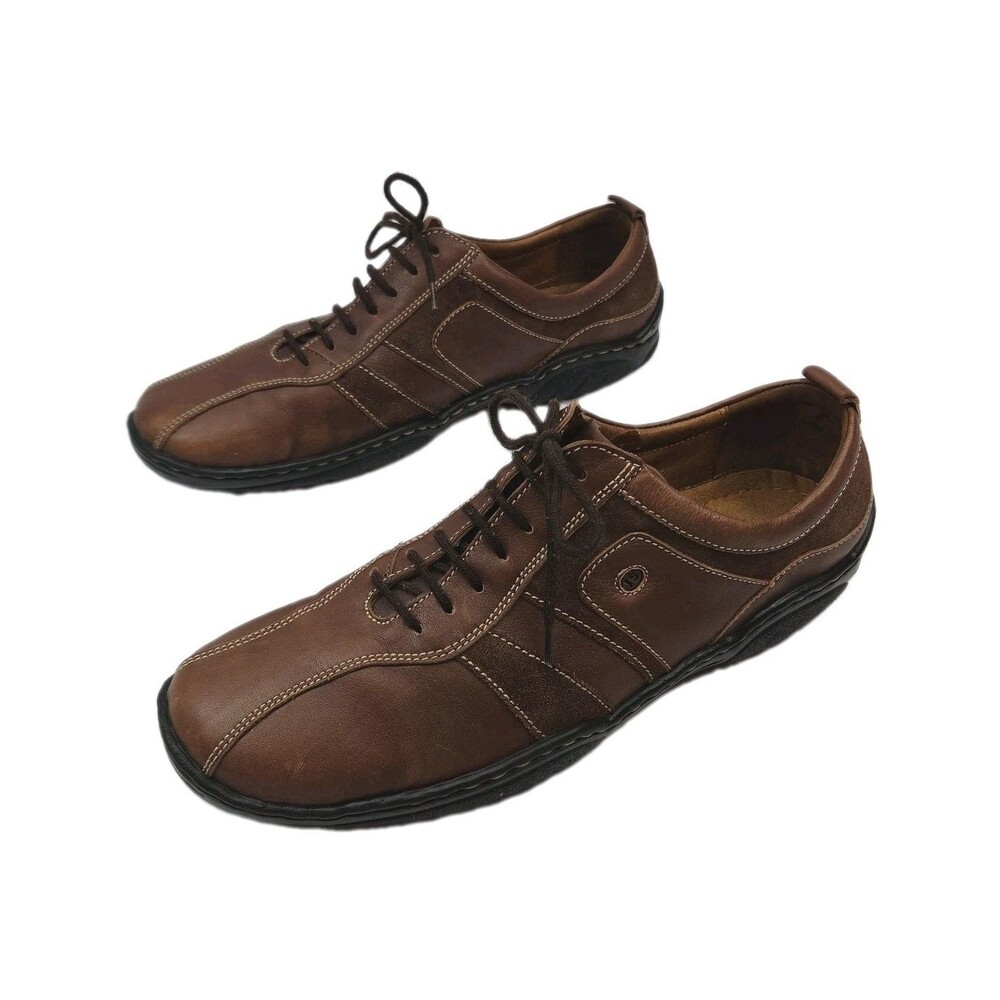 Josef Seibel Shoes Women Sz 11 EU 42 Oxford Brown Leather Lace Up Comfort Flat